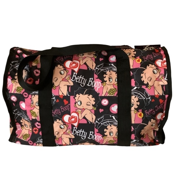 Betty Boop Heart & Kiss Travel 19” Duffle Bag W/Handles & Strap New With Tags - Picture 5 of 6